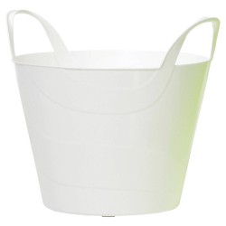 1x Stuks kunststof flexibele emmers/wasmanden/kuipen wit 30 liter - Wasmanden